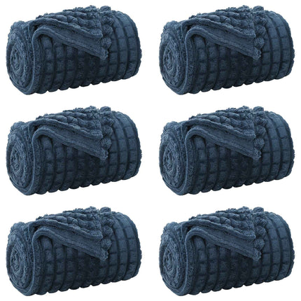 Filtar 6 pcs Mörkblå 270 x 240 cm Fleece