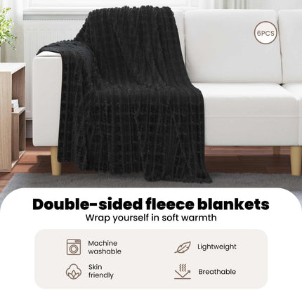 Filtar 6 st Svart 150 x 130 cm 2.75 Fleece