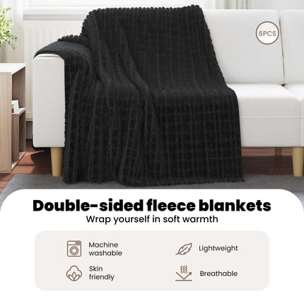 Filtar 6 st Svart 200 x 150 cm 4.5 Fleece