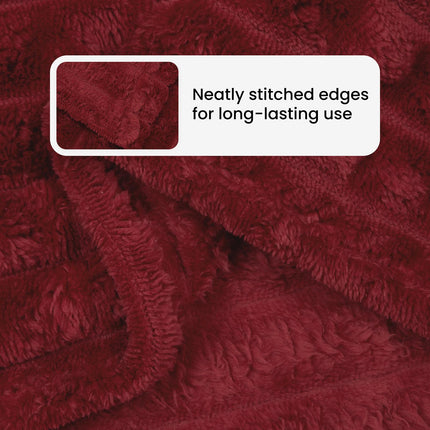 Filtar 6 st Bordeaux Röd 150 x 130 cm 2.75 Fleece