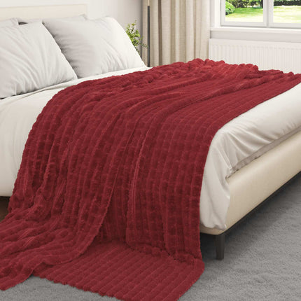 Filtar 6 pcs Bordeaux Röd 240 x 220 cm Fleece
