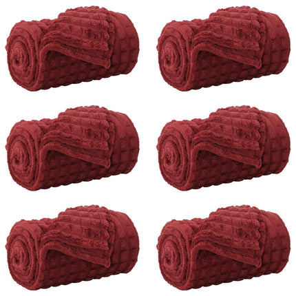 Filtar 6 pcs Bordeaux Röd 270 x 240 cm Fleece