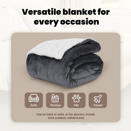 Kastfilt Mörkgrå 240 x 270 cm 3.17 Fleece