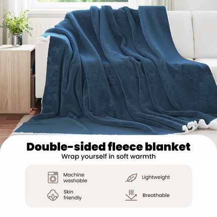 Kastfilt Mörkblå 220 x 240 cm 2.67 Fleece