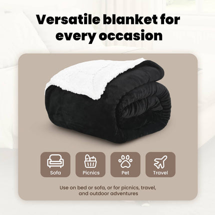 Kastfilt Svart 220 x 240 cm 2.67 Fleece
