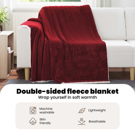 Kastfilt Bordeaux Röd 150 x 200 cm 1.64 Fleece