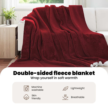 Kastfilt Bordeaux Röd 220 x 240 cm 2.67 Fleece
