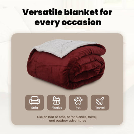 Kastfilt Bordeaux Röd 220 x 240 cm 2.67 Fleece