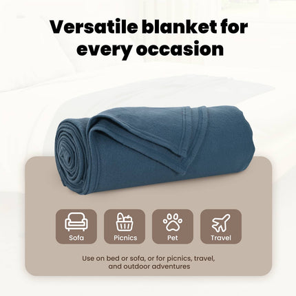 Kastfilt Mörkblå 240 x 220 cm Fleece