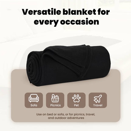 Kastfilt Svart 200 x 150 cm Fleece