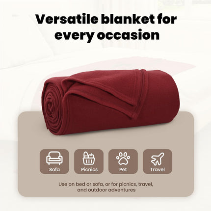Kastfilt Bordeaux Röd 200 x 150 cm Fleece