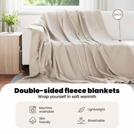 Filtar 6 st Beige 240 x 220 cm 4.28 Fleece