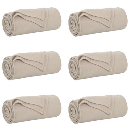 Filtar 6 pcs Beige 240 x 220 cm Fleece