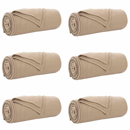 Filtar 6 pcs Kamel 240 x 220 cm Fleece