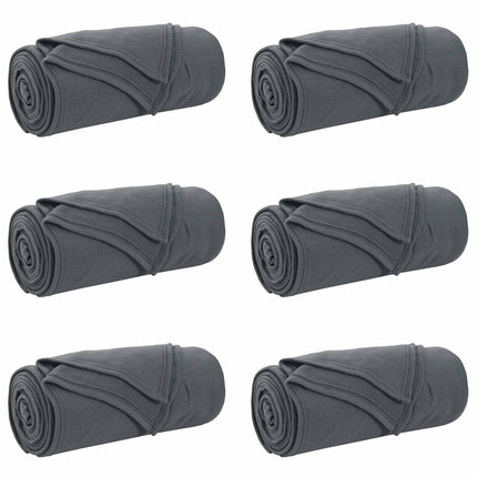 Filtar 6 pcs Mörkgrå 170 x 130 cm Fleece