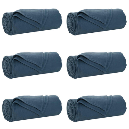 Filtar 6 pcs Mörkblå 270 x 240 cm Fleece