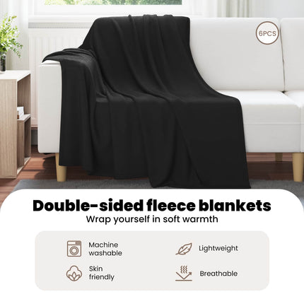 Filtar 6 st Svart 200 x 150 cm 2.61 Fleece