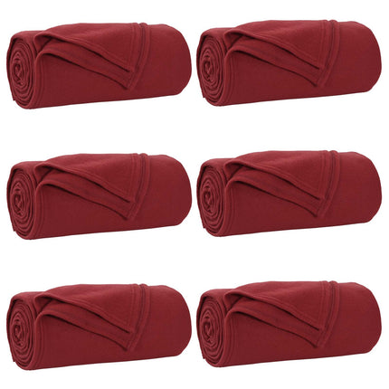 Filtar 6 pcs Bordeaux Röd 200 x 150 cm Fleece