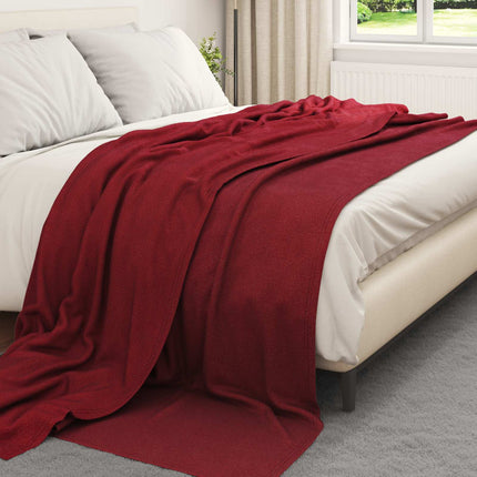 Filtar 6 pcs Bordeaux Röd 240 x 220 cm Fleece