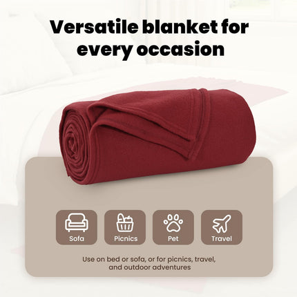 Filtar 6 st Bordeaux Röd 270 x 240 cm 5.08 Fleece