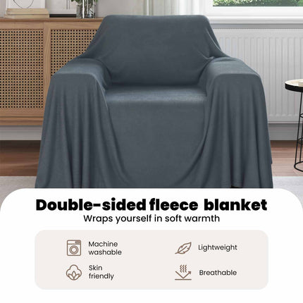 Kastfilt Mörkgrå 210 x 140 cm Fleece