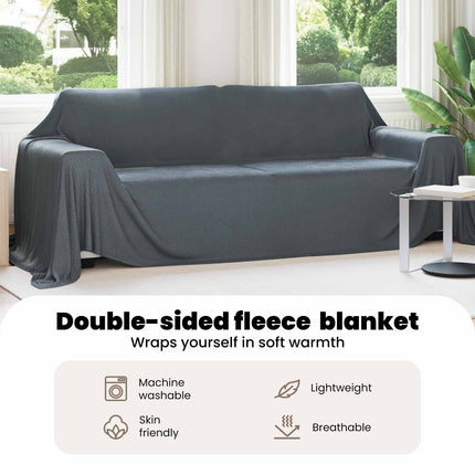 Kastfilt Mörkgrå 350 x 270 cm Fleece
