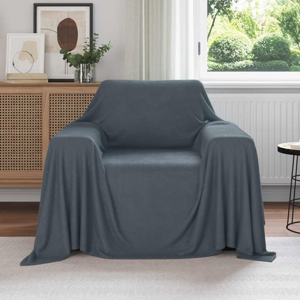 Filtar 6 pcs Mörkgrå 210 x 140 cm Fleece