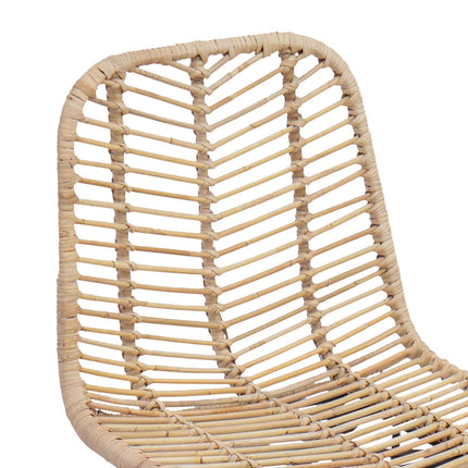 Barstol 2 pcs 44,5 x 54,5 x 97,5 cm Rattan och Järn