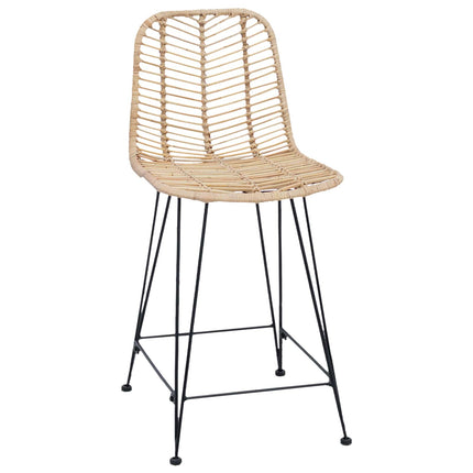 Barstol 2 pcs 44,5 x 54,5 x 97,5 cm Rattan och Järn
