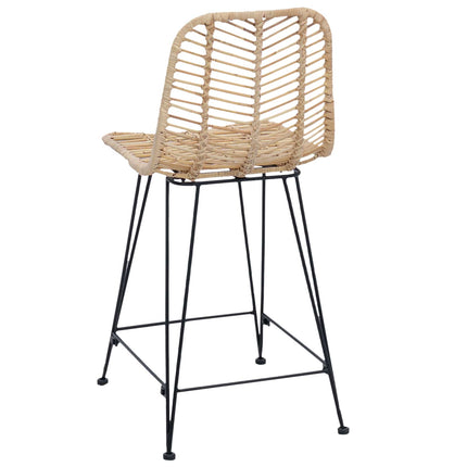 Barstol 2 st Naturfärg 44,5 x 54,5 x 97,5 cm Rattan och Järn