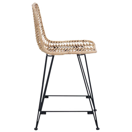 Barstol 2 pcs 44,5 x 54,5 x 97,5 cm Rattan och Järn