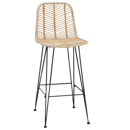 Barstol 2 pcs 44 x 52 x 111 cm Rattan och Järn