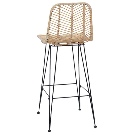 Barstol 2 st Naturfärg 44 x 52 x 111 cm Rattan och Järn