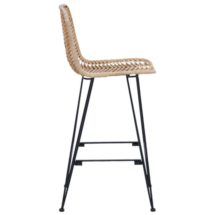 Barstol 2 pcs 44 x 52 x 111 cm Rattan och Järn