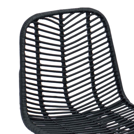 Barstol 2 pcs 44 x 52 x 111 cm Rattan och Järn