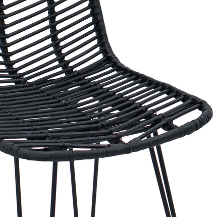 Barstol 2 pcs 44 x 52 x 111 cm Rattan och Järn