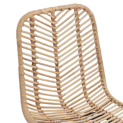Matstol 2 pcs Rattan och Järn Naturfärg 44,5 x 54,5 x 85 cm