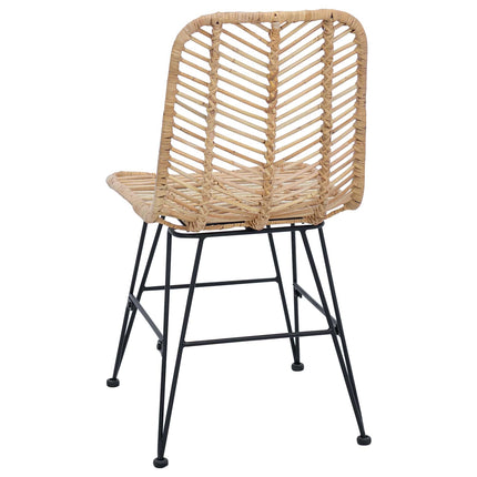 Matstol 2 pcs Rattan och Järn Naturfärg 44,5 x 54,5 x 85 cm