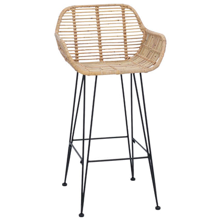 Barstol 2 pcs 55 x 52 x 92 cm Rattan och Järn