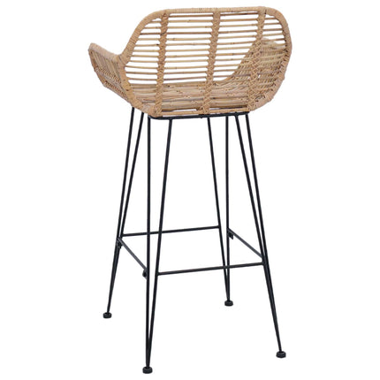 Barstol 2 st Naturfärg 55 x 52 x 92 cm Rattan och Järn