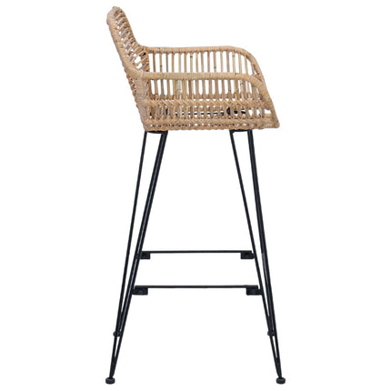 Barstol 2 pcs 55 x 52 x 92 cm Rattan och Järn