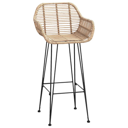 Barstol 2 pcs 55 x 52 x 105 cm Rattan och Järn
