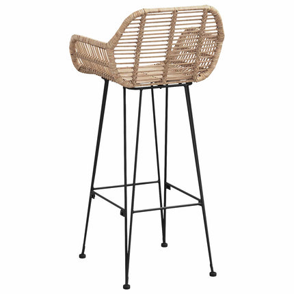 Barstol 2 pcs 55 x 52 x 105 cm Rattan och Järn