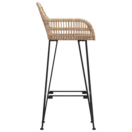 Barstol 2 st Naturfärg 55 x 52 x 105 cm Rattan och Järn