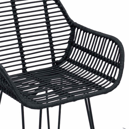 Barstol 2 pcs 55 x 52 x 105 cm Rattan och Järn