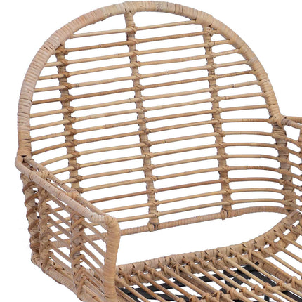 Matstol 2 st Rattan och Järn Naturfärg 57 x 55 x 85 cm