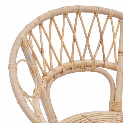 Matstol 2 st Rattan och Järn Naturfärg 54 x 65 x 82 cm