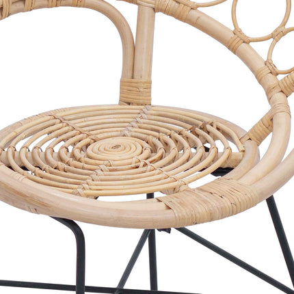 Matstol 2 pcs Rattan och Järn Naturfärg 54 x 65 x 82 cm