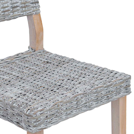 Matstol 2 pcs Kubu Rattan Vit tvätt 46 x 55 x 84 cm
