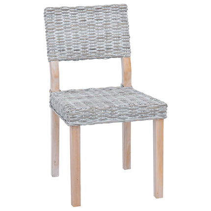 Matstol 2 pcs Kubu Rattan Vit tvätt 46 x 55 x 84 cm